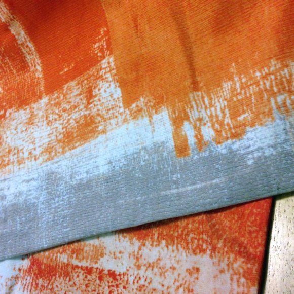 Soft orange with tan and cream pillow covers - Picture 3 of 5